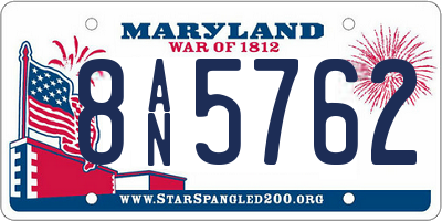 MD license plate 8AN5762
