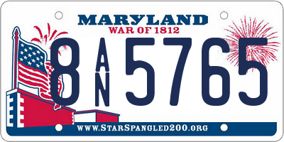 MD license plate 8AN5765