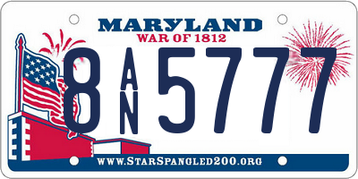 MD license plate 8AN5777