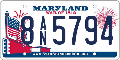MD license plate 8AN5794