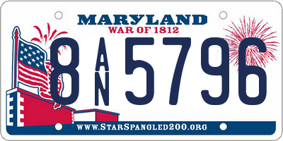 MD license plate 8AN5796
