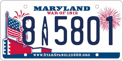 MD license plate 8AN5801