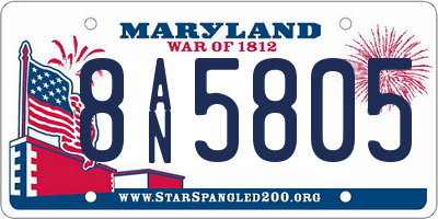 MD license plate 8AN5805