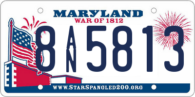 MD license plate 8AN5813