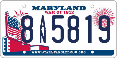 MD license plate 8AN5819