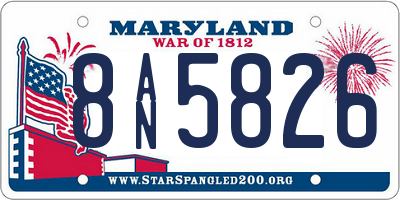 MD license plate 8AN5826