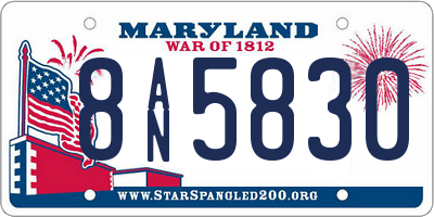 MD license plate 8AN5830