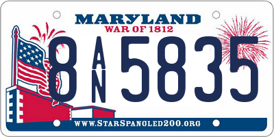 MD license plate 8AN5835