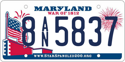 MD license plate 8AN5837