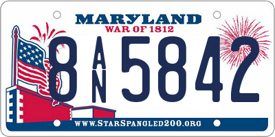 MD license plate 8AN5842