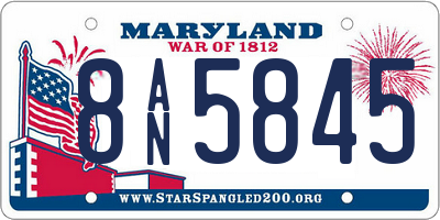 MD license plate 8AN5845