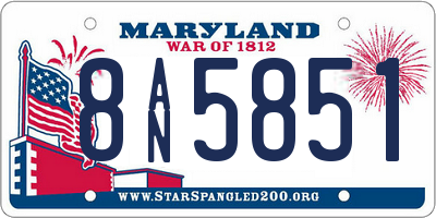 MD license plate 8AN5851