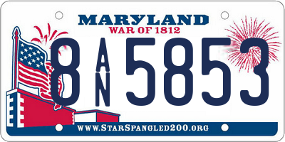 MD license plate 8AN5853