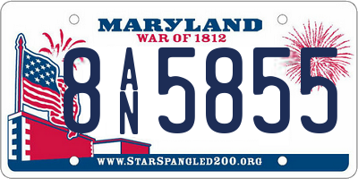 MD license plate 8AN5855