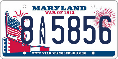 MD license plate 8AN5856