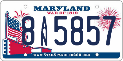 MD license plate 8AN5857