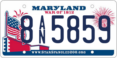 MD license plate 8AN5859