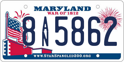 MD license plate 8AN5862