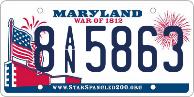 MD license plate 8AN5863