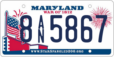 MD license plate 8AN5867