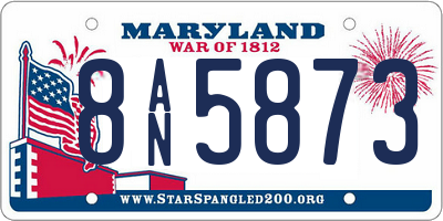 MD license plate 8AN5873