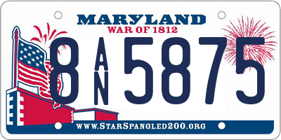 MD license plate 8AN5875