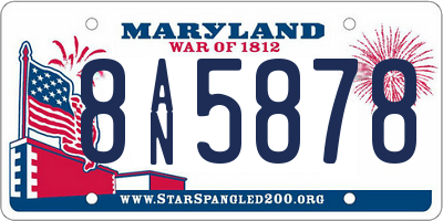MD license plate 8AN5878