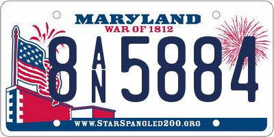 MD license plate 8AN5884