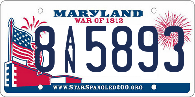 MD license plate 8AN5893