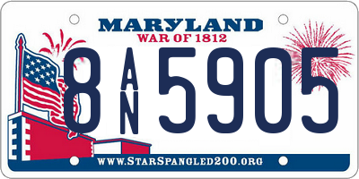 MD license plate 8AN5905