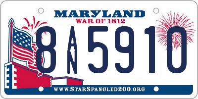 MD license plate 8AN5910