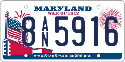MD license plate 8AN5916