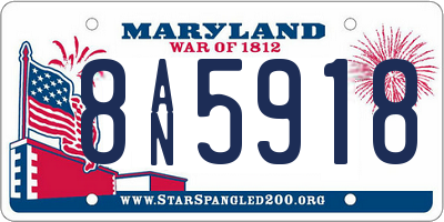 MD license plate 8AN5918