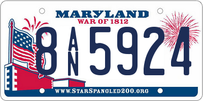 MD license plate 8AN5924