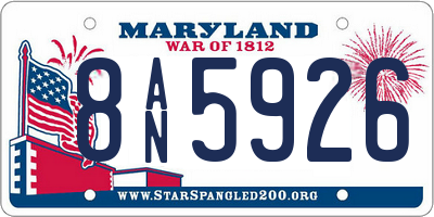 MD license plate 8AN5926