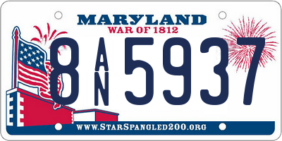 MD license plate 8AN5937