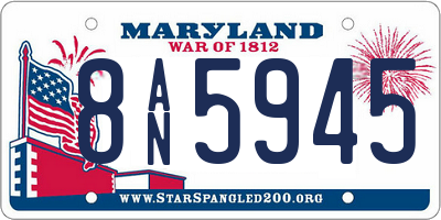 MD license plate 8AN5945