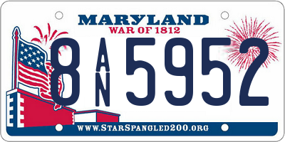 MD license plate 8AN5952