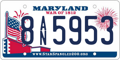MD license plate 8AN5953