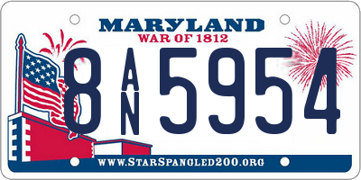 MD license plate 8AN5954