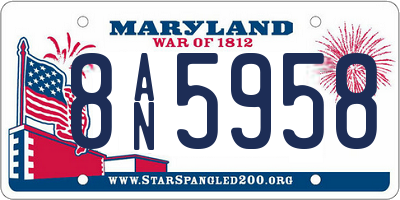 MD license plate 8AN5958