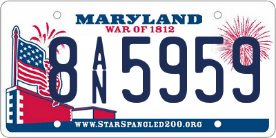 MD license plate 8AN5959