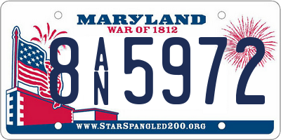 MD license plate 8AN5972