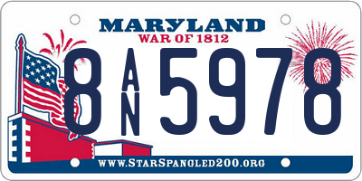 MD license plate 8AN5978