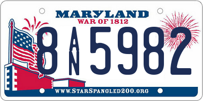 MD license plate 8AN5982