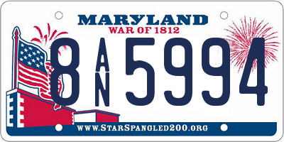 MD license plate 8AN5994
