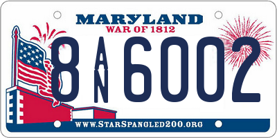 MD license plate 8AN6002
