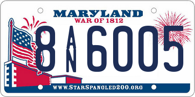 MD license plate 8AN6005