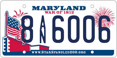 MD license plate 8AN6006