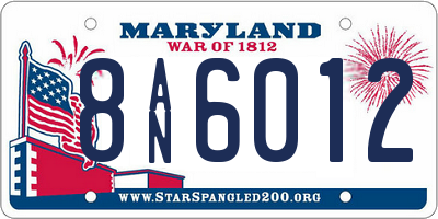 MD license plate 8AN6012